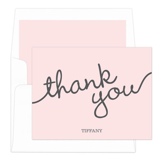 Light Pink Marker Thank You Note Cards